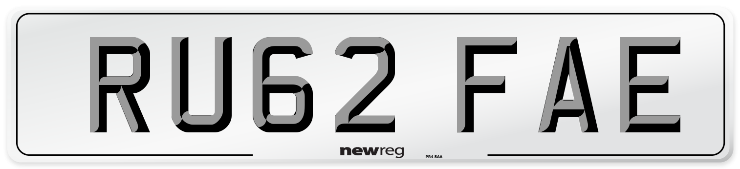 RU62 FAE Number Plate from New Reg